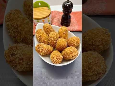 CROQUETAS DE CHISTORRA Y HUEVO FRITO!!!😋🍳#youtubeshorts #shorts