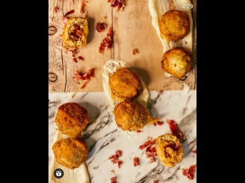 CROQUETAS DE HUEVO FRITO CON JAMÓN