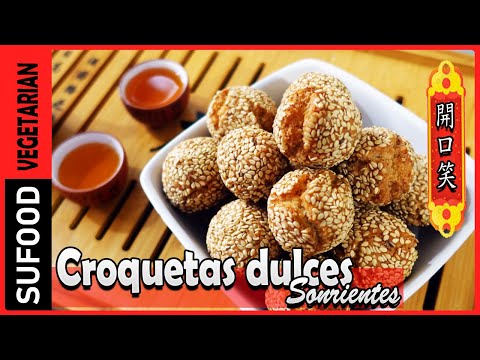 【Sesame Smiley】Croquetas Dulces Sonrientes 開口笑|Comida China| Vegetariano【SuFood】