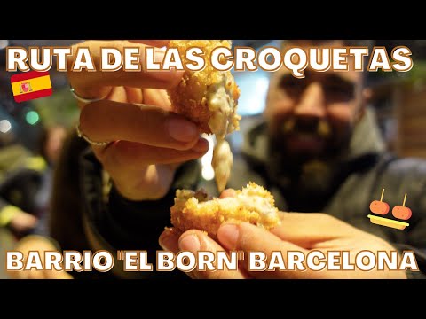 Las MEJORES CROQUETAS de jamón de Barcelona (barrió el BORN)